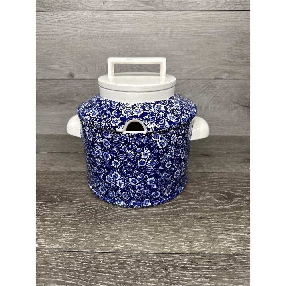 Colonial Calico Blue & White tureen 3 Qt ~no Ladle